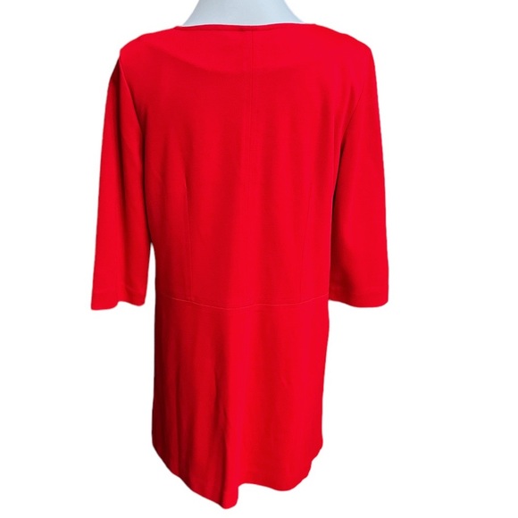 Zara 3/4 Sleeve Mini Dress Sports Car Red Size Large - Picture 2 of 4